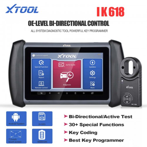 XTOOL InPlus IK618 Key Programming Tool with KC100 + EEPROM Adapter Full Systems Bi-directional With ECU Coding CAN FD Replace X100 Pad2 Pro